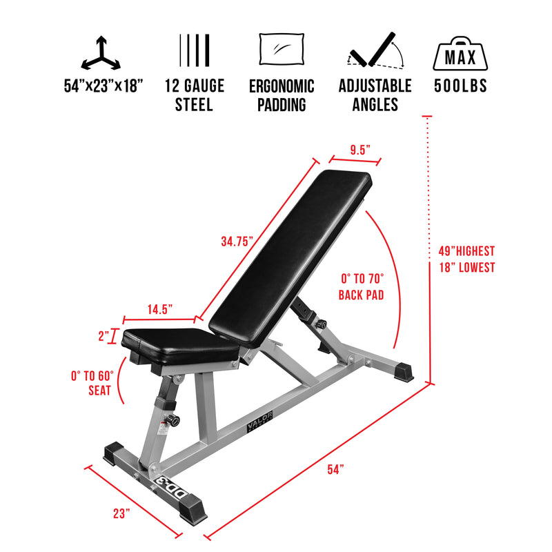 Load image into Gallery viewer, Valor Fitness - Adjustable Flat - Incline Benches
