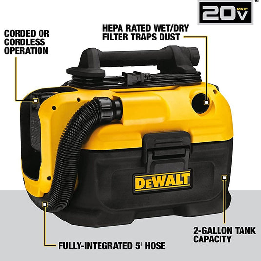 VM Hardware - DEWALT DCV581H 20V MAX* Cordless/Corded Wet-Dry Vacuum (Tool Only)