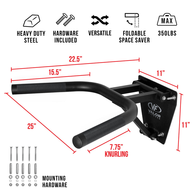 Load image into Gallery viewer, Valor Fitness - Foldable Wall Mounted Dip Bar Station
