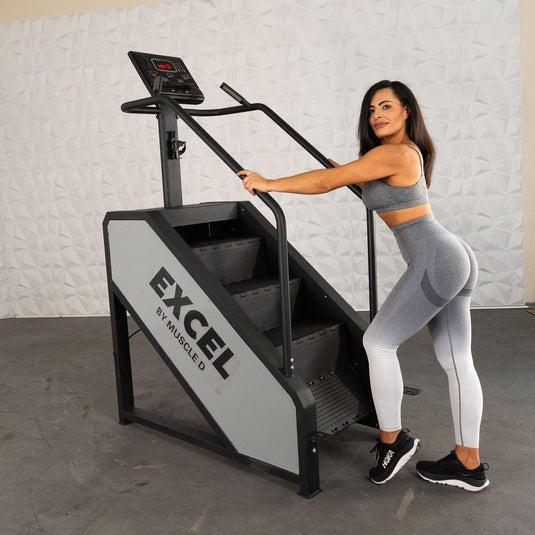 Muscle D Fitness - Light Commercial Stair Climber - Stepmill - LED Display - Heart Rate Monitor - Heavy Duty Chain Drive