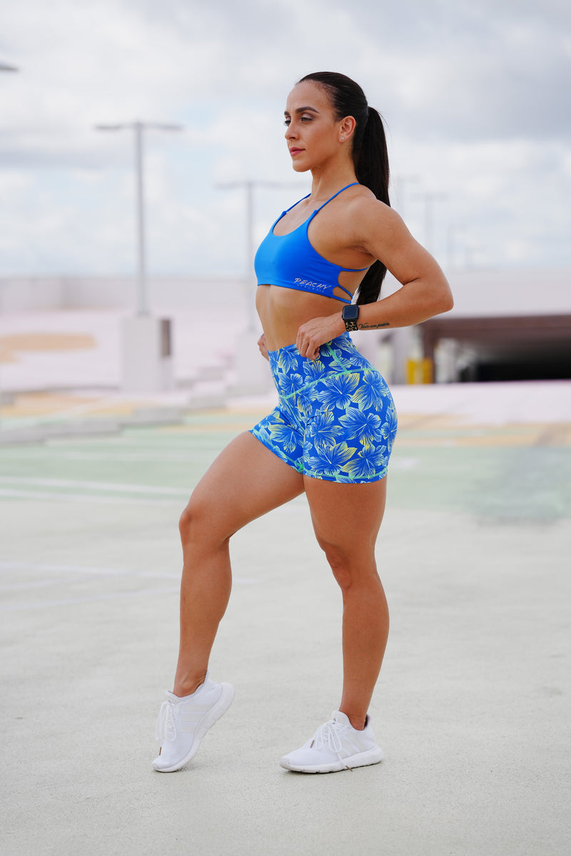 Load image into Gallery viewer, Peachy Athletic - Hibiscus Hue Squat-Proof Gym Shorts
