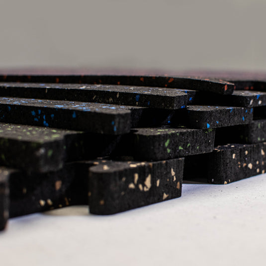 5/16" (8mm) Thick, Interlocking Rubber Tiles with Straight Edges & Corners – 18 Inch Diameter, Made in the USA
