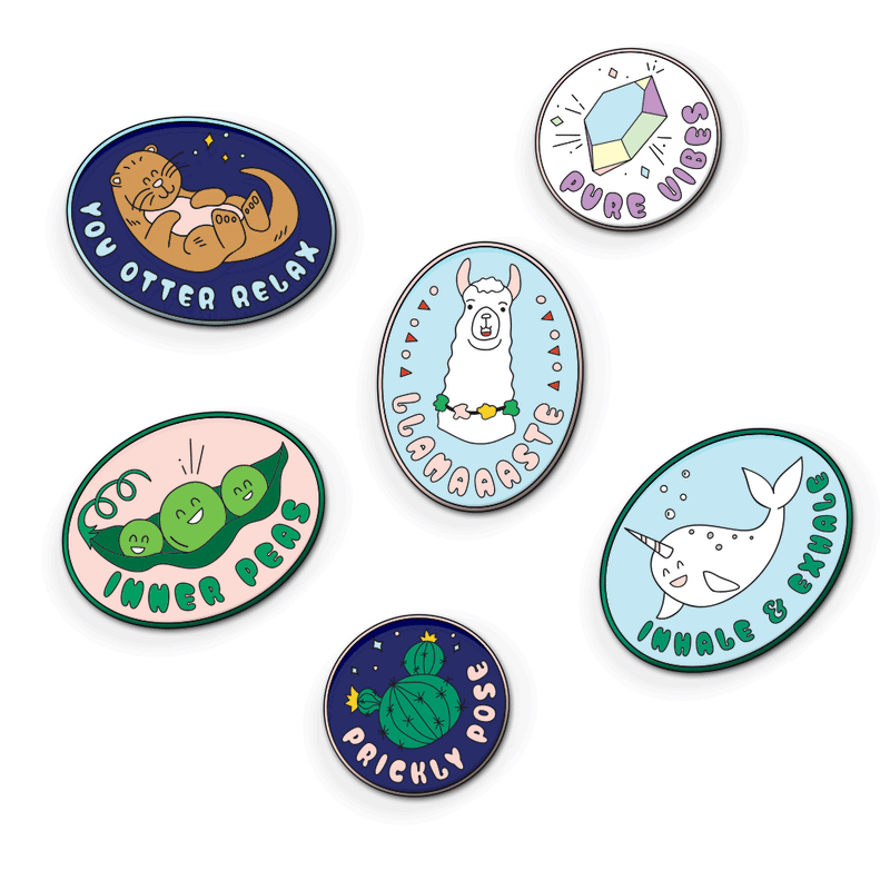 Load image into Gallery viewer, Yogo - Punny Yoga Pins, Soft Enamel
