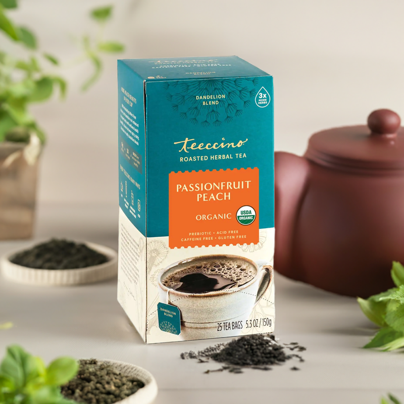 Load image into Gallery viewer, Teeccino - Dandelion Passionfruit Peach Roasted Herbal Tea
