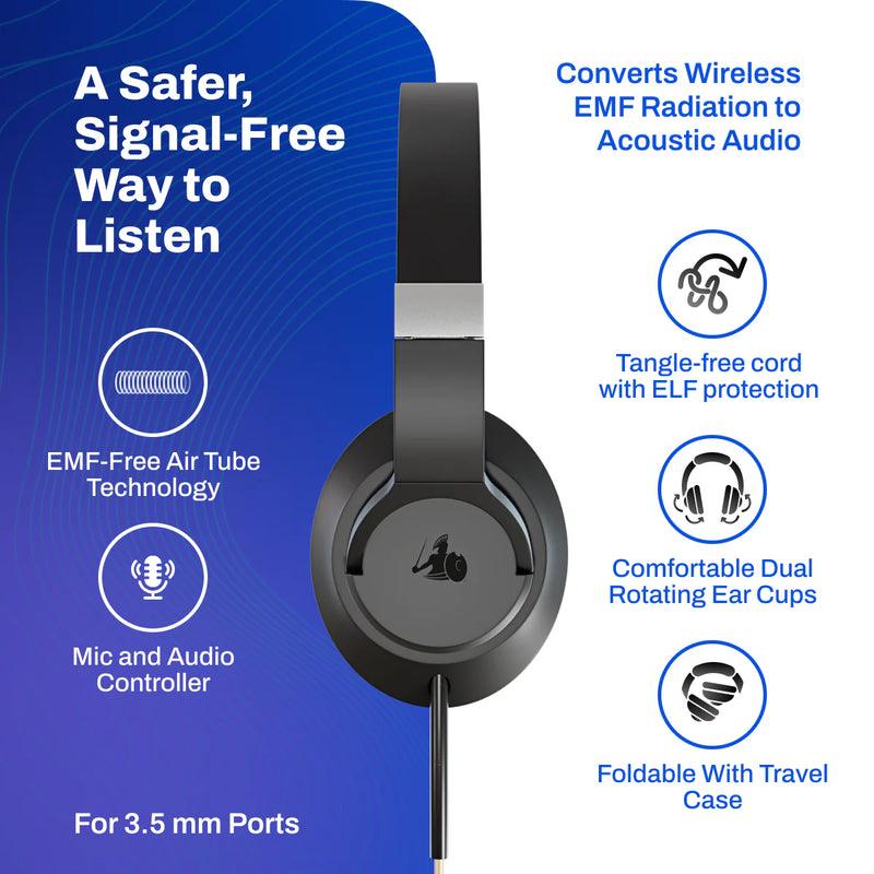 Load image into Gallery viewer, EMF Radiation-Free Air Tube Over-Ear Headphones
