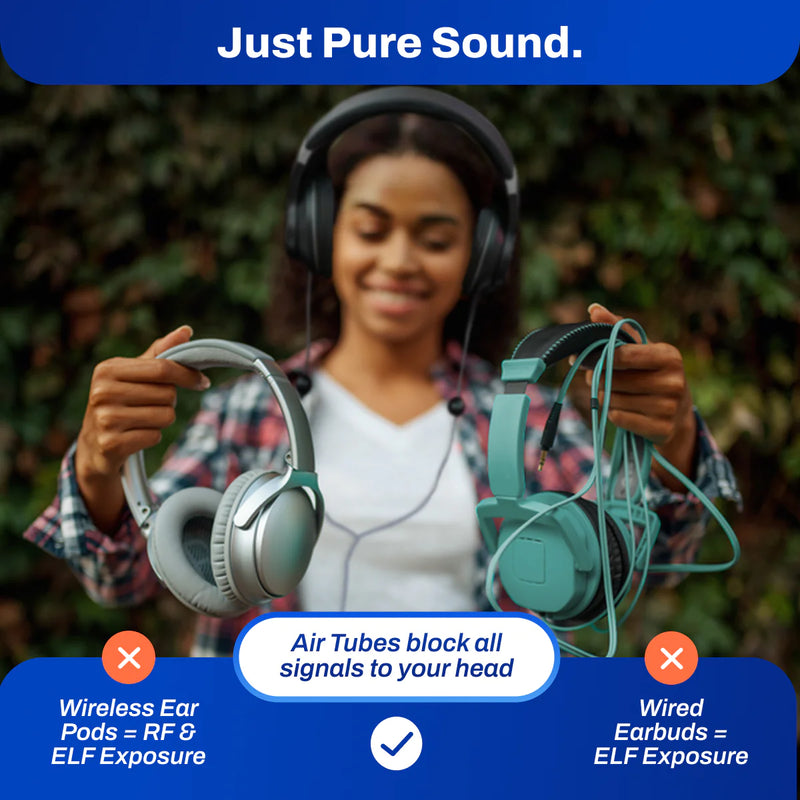 Load image into Gallery viewer, EMF Radiation-Free Air Tube Over-Ear Headphones
