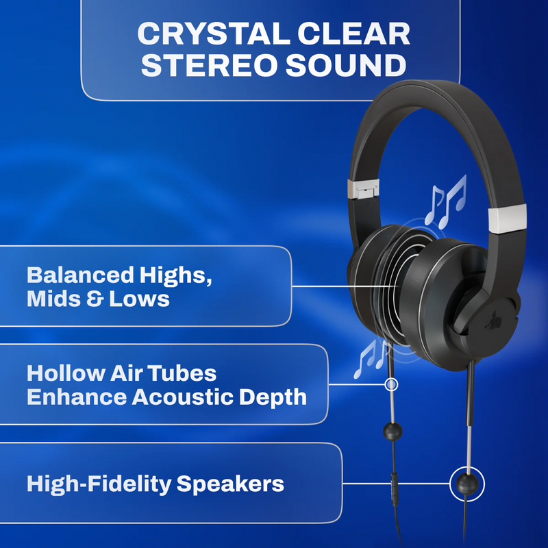 Load image into Gallery viewer, EMF Radiation-Free Air Tube Over-Ear Headphones
