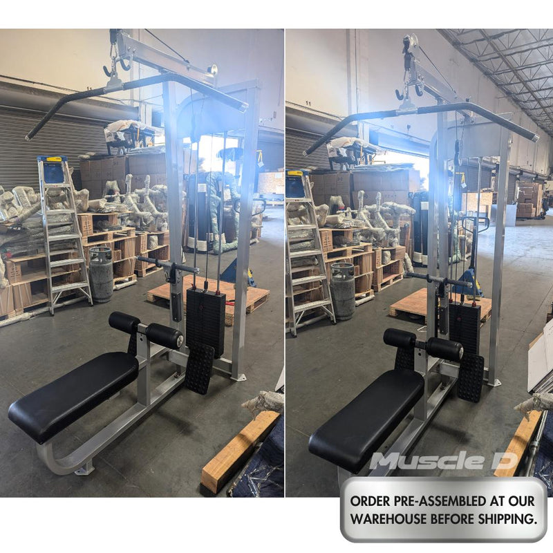 Load image into Gallery viewer, Muscle D Fitness - Dual Function Lat-Low Row Combo - Seated - Pin Selectorized - Commercial Grade
