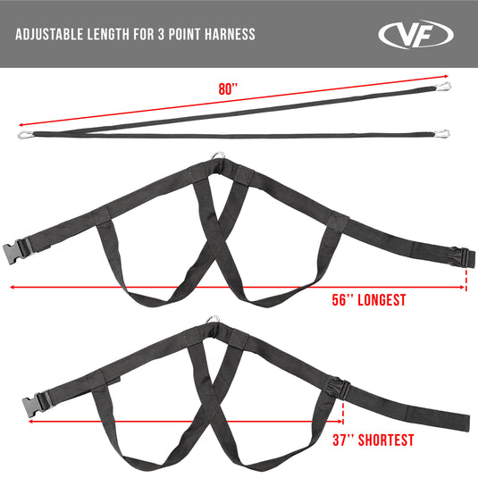 Valor Fitness - Agility Sled Push Pull Drag w/ Shoulder Harness