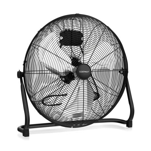 LuxuryLifeWay Online Store - 3-Speed High Velocity Floor Fan with Adjustable Tilt Angle and Handle-Black