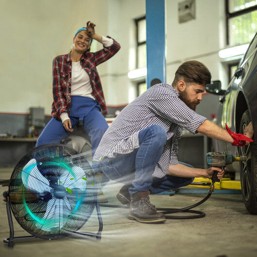 LuxuryLifeWay Online Store - 3-Speed High Velocity Floor Fan with Adjustable Tilt Angle and Handle-Black