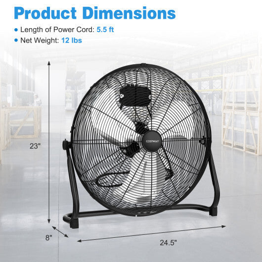 Load image into Gallery viewer, LuxuryLifeWay Online Store - 3-Speed High Velocity Floor Fan with Adjustable Tilt Angle and Handle-Black
