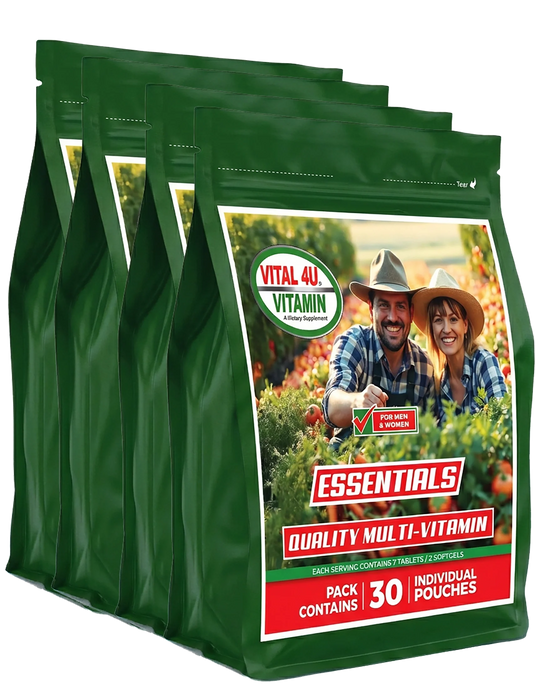 Vital 4U - Essential 30 Day Multivitamin - 120 Day Supply $1.30 Each + FREE SHIPPING