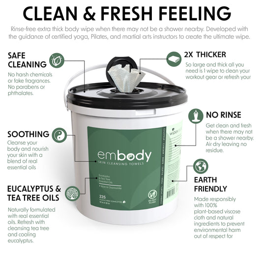 Wipex Co. - Embody225ct Eco Body Wipes – Refill Bucket for Wellness Studios