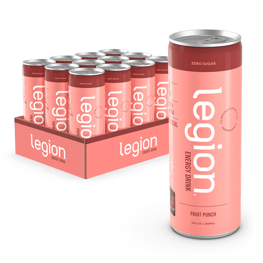 Legion Athletics Energy Drink - naturally sweetened and flavored energy drink with clinically effective doses