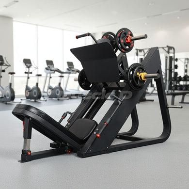 Muscle D Fitness - Excel Linear Leg Press - Plate Load Leg Press - Adjustable Back Pad - Plate Storge Pegs