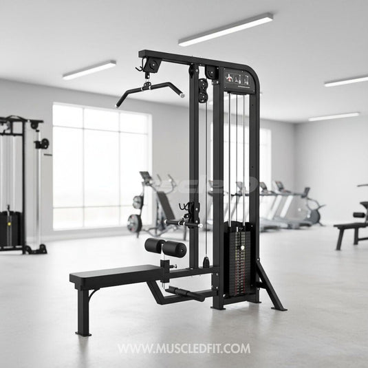 Muscle D Fitness - Excel Lat Pulldown/Low Row Combo - - Selectorized Multi Function Machine