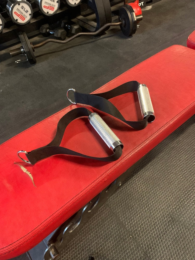 Load image into Gallery viewer, GymPin - Fabric D Handles - 14cm wide and only 300g a pair Perfect for your Gym Bag.
