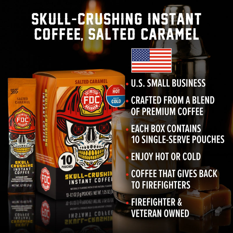 Load image into Gallery viewer, Fire Department Coffee - Salted Caramel Skull-Crushing Instant Coffee

