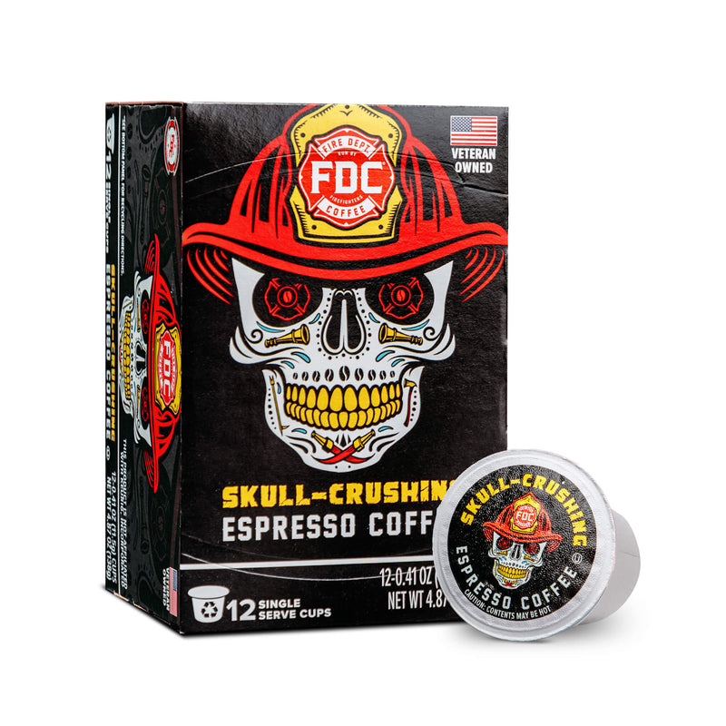 Load image into Gallery viewer, Fire Department Coffee - Skull Crushing Espresso Coffee Pods
