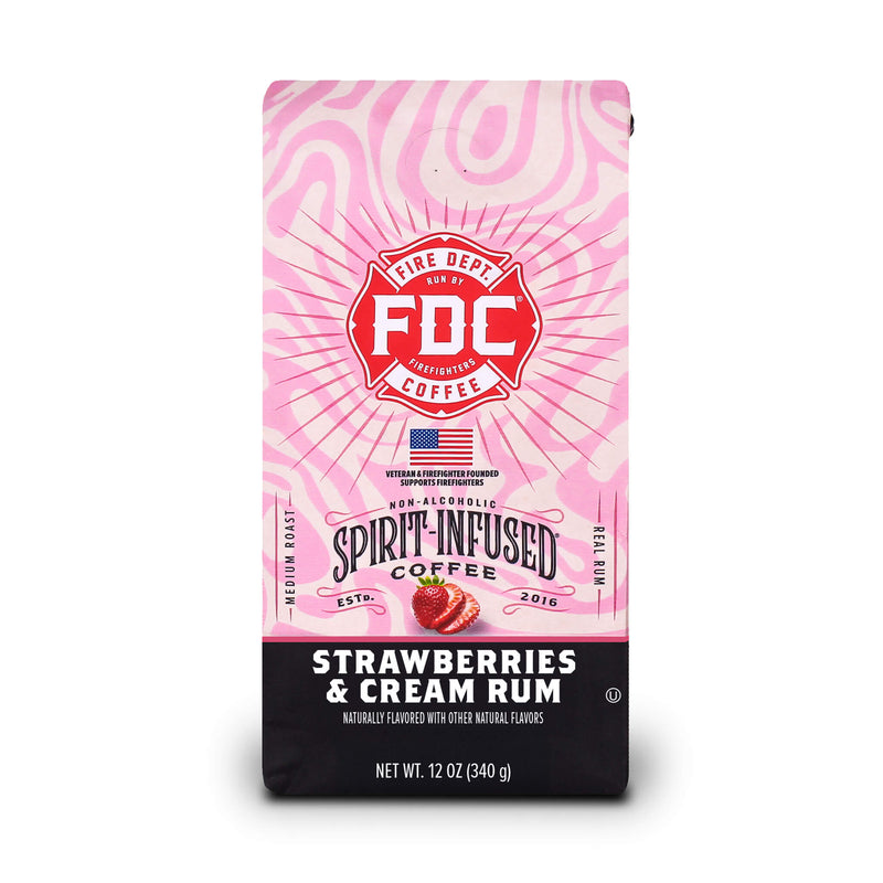 Load image into Gallery viewer, Fire Department Coffee - Strawberries and Cream Rum Infused Coffee
