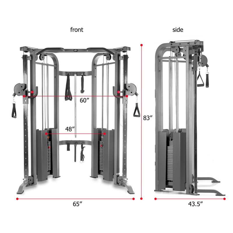 Load image into Gallery viewer, XMARK - Functional Trainer Cable Machine with 200 lb Weight Stacks and Adjustable Weight Bench
