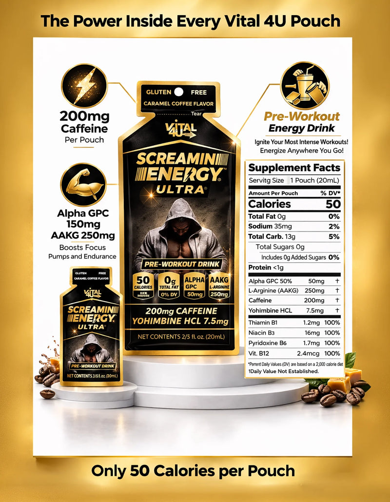 Load image into Gallery viewer, Vital 4U - Screamin Energy Ultra Caramel Coffee - Vitamins &amp; Supplements
