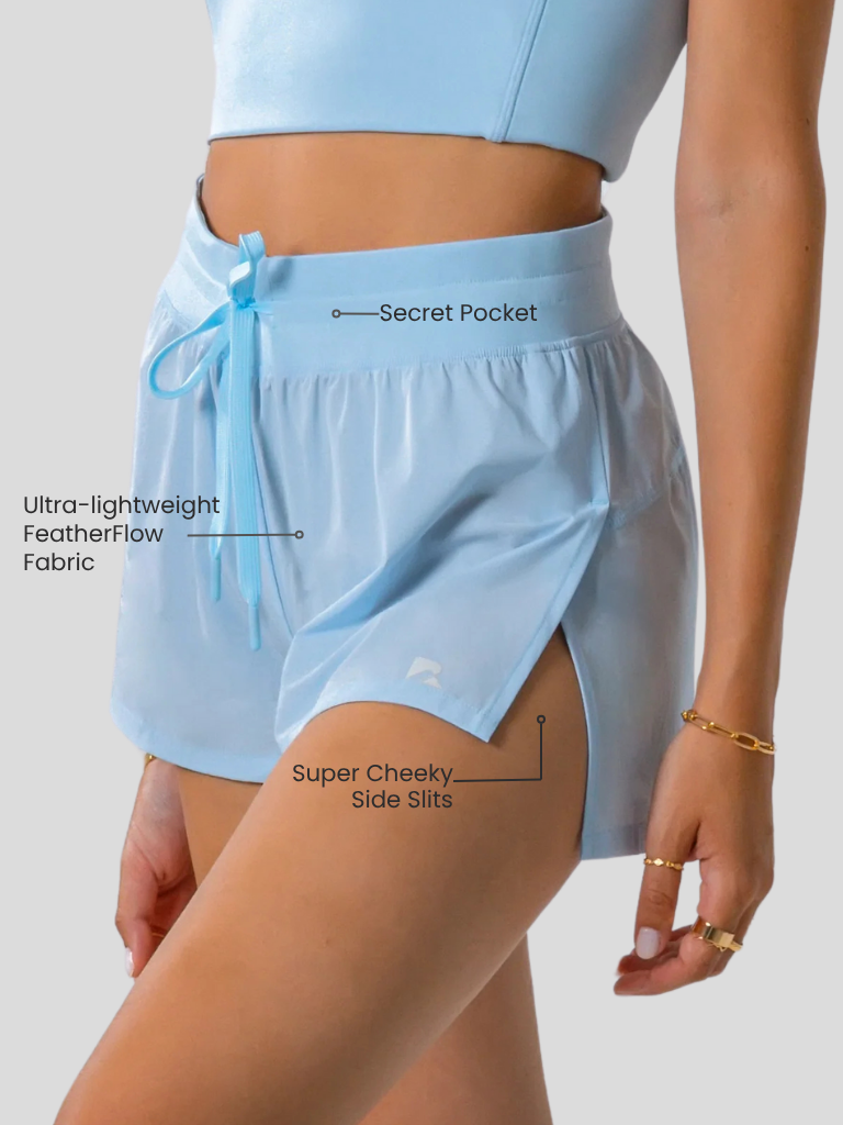 Load image into Gallery viewer, Runner&#39;s Athletics - FeatherFlow Flyaway Shorts Baby Blue

