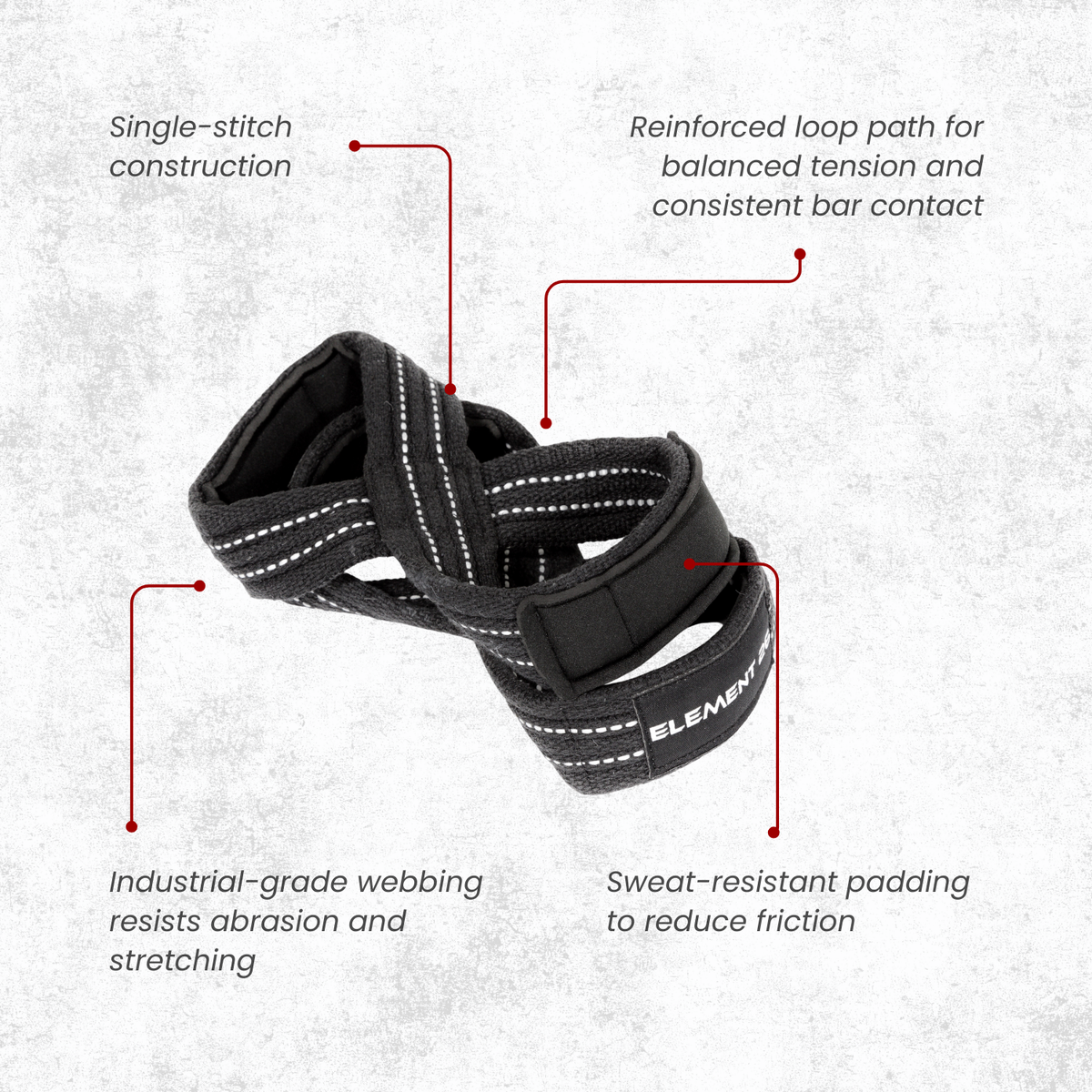 ジムウェイト Padded Figure 8 Weightlifting Straps for Deadlifts | Element 26