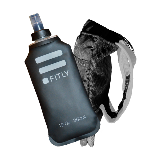 FITLY - FLASK HOLDER - Handheld Running Flask Carrier (Flask Included) - Soft Flask