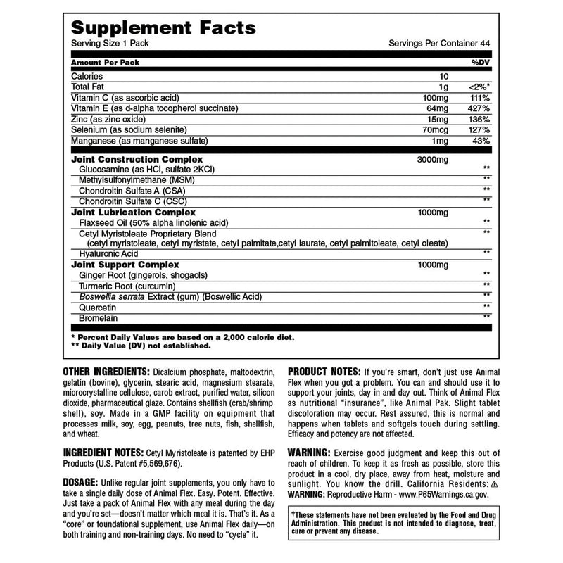 Load image into Gallery viewer, Animal Flex 44 packs supplement facts
