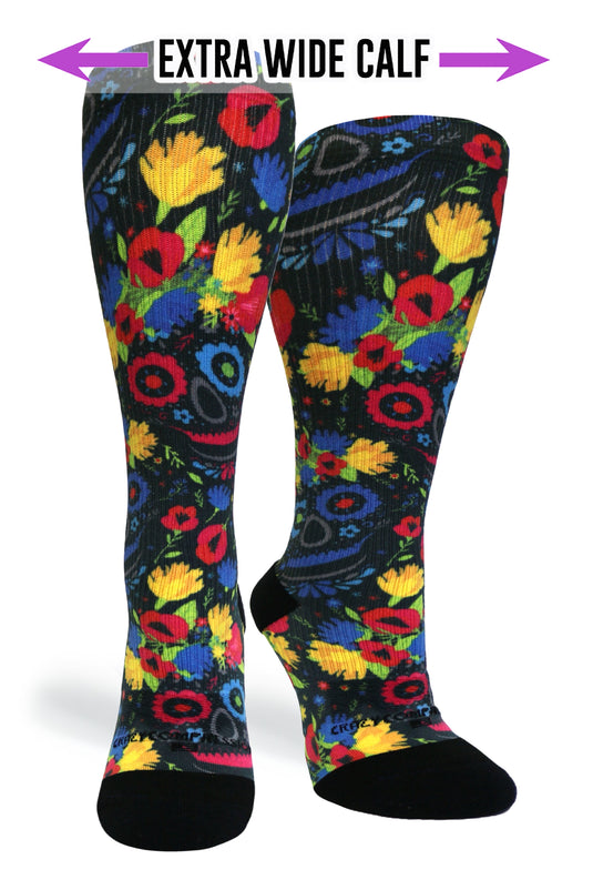 Crazy Compression - Flower Faces - (Standard & Extra Wide)
