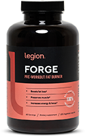 Legion Athletics Forge Pre-Workout Fat Burner - 10mg yohimbine, 2.5g HMB, and 300mg Advantra Z synephrine per serving for fasted training fat loss support