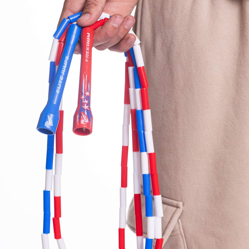 Load image into Gallery viewer, Elite Jumps - FREEDOM - USA Flag Beaded Jump Rope
