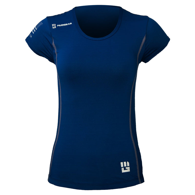 Load image into Gallery viewer, Women&#39;s Fitted Performance Shirt - Short Sleeve (Navy)
