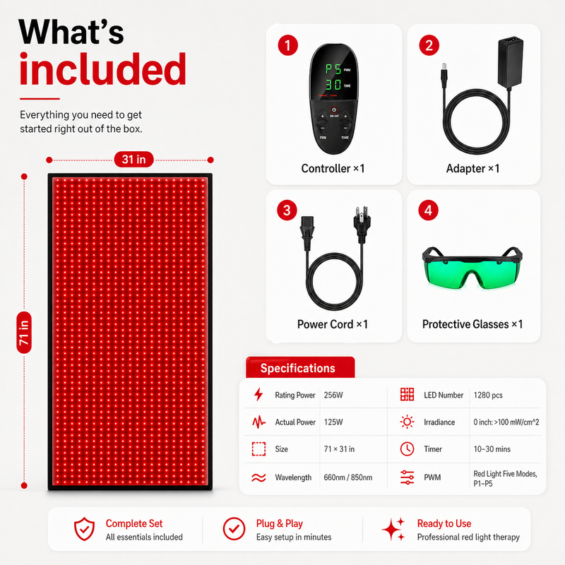 Load image into Gallery viewer, iReliev - FullGlow 180 Full Body Red Light &amp; Near Infrared Mat - Red Light Therapy
