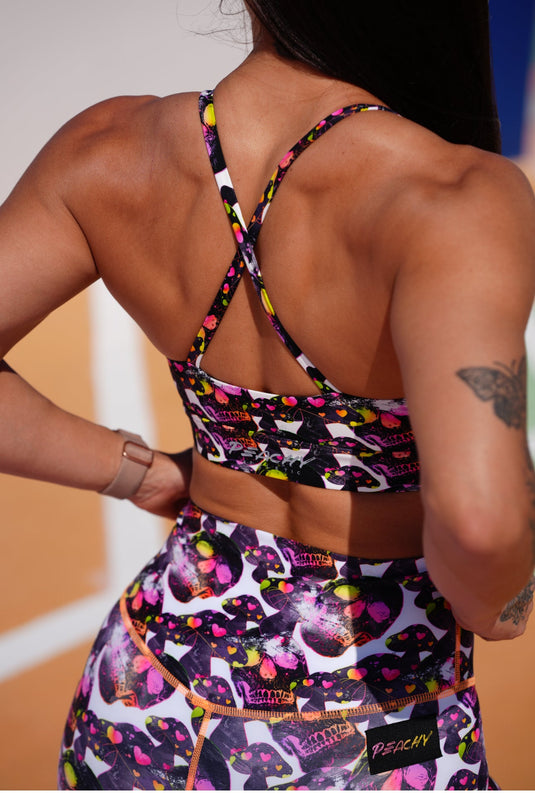 Seventh Heaven Sports Bra - Skulls & Shrooms
