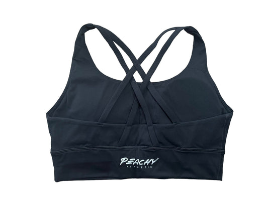 Peachy Athletic - Emerald Longline Sports Bra (High Support) - Black