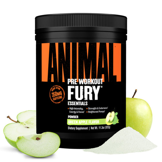 tub of animal fury pre-workout 20-serving size