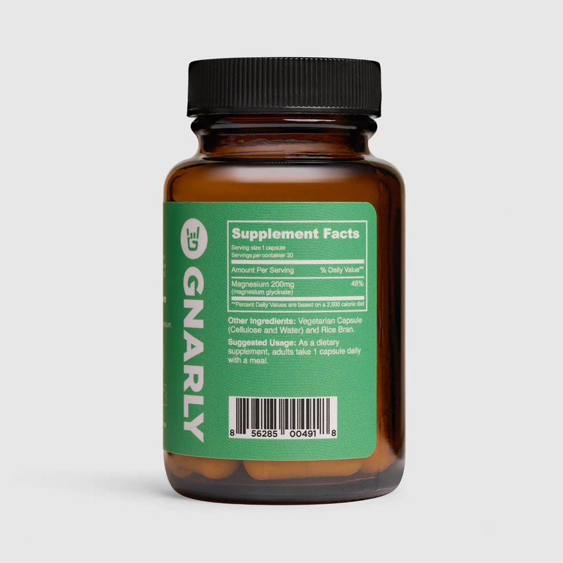 Load image into Gallery viewer, Gnarly Baseline Magnesium Glycinate - Bottle Side
