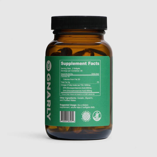 Gnarly Baseline Omega-3 - Bottle Side