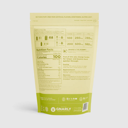 Gnarly Fuel2O Limeade - Back Label