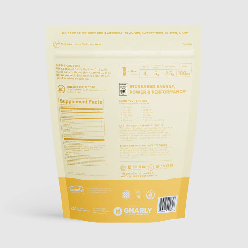 Load image into Gallery viewer, Gnarly Pre-Workout Mango - Back Label
