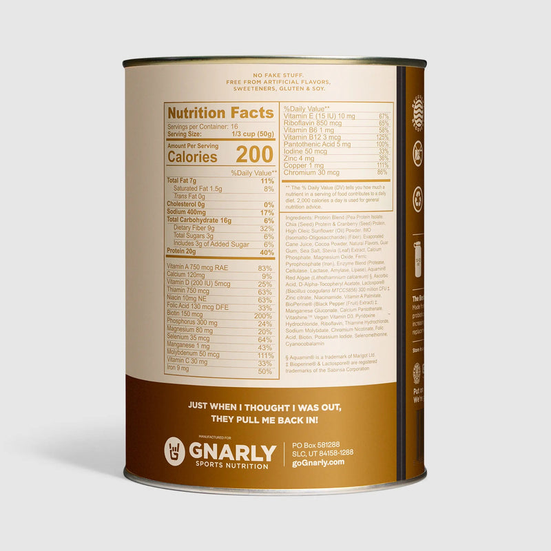 Load image into Gallery viewer, Gnarly Vegan Plant Protein Chocolate - Back Label
