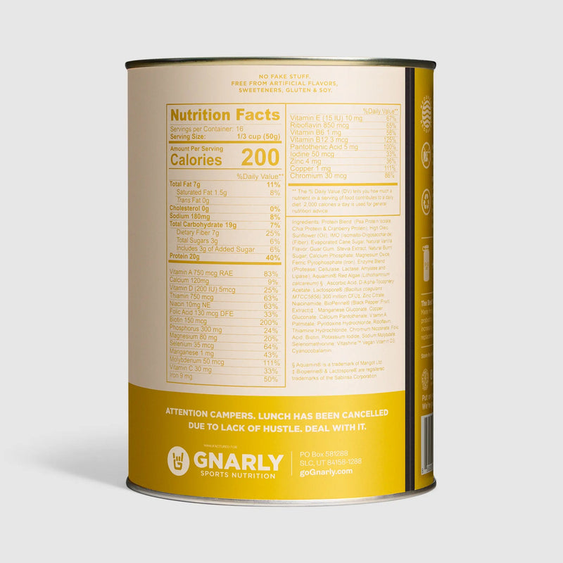 Load image into Gallery viewer, Gnarly Vegan Plant Protein Vanilla - Back Label
