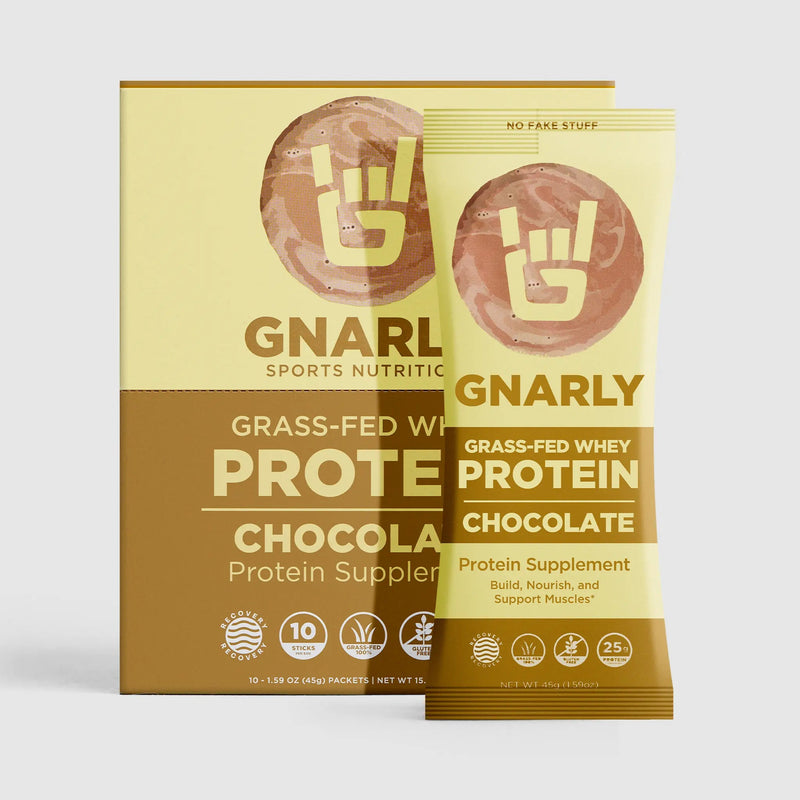 Load image into Gallery viewer, Gnarly Grass-Fed Whey Protein Chocolate - 10 Stick Box
