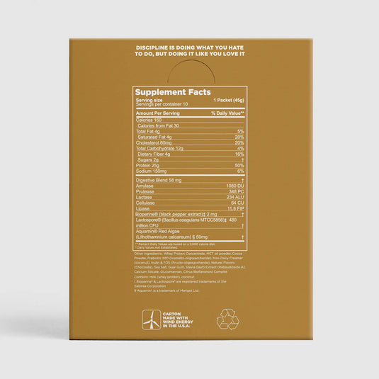 Gnarly Grass-Fed Whey Protein Chocolate - Nutrition Facts Panel
