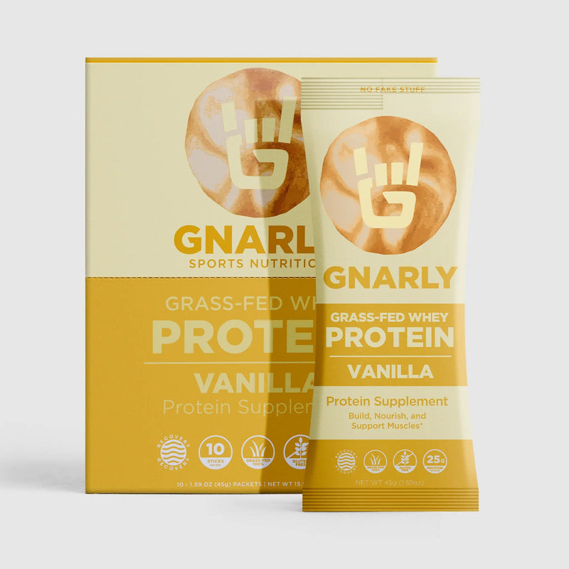 Load image into Gallery viewer, Gnarly Grass-Fed Whey Protein Vanilla - 10 Stick Box
