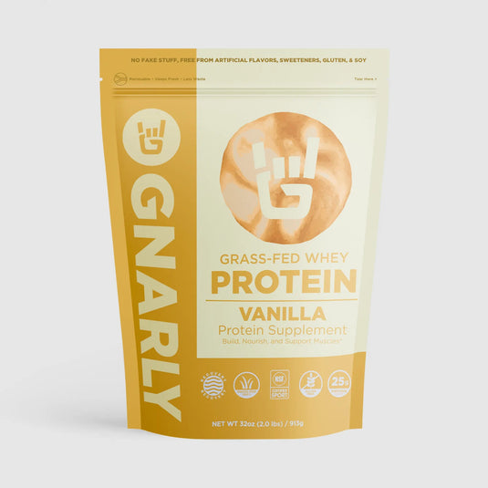 Gnarly Grass-Fed Whey Protein Vanilla Tub - Front