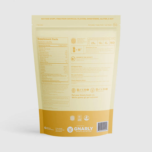 Gnarly Grass-Fed Whey Protein Vanilla - Back Label